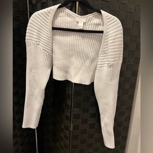H&M Rib-knit Bolero Sweater off-white